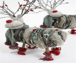 пазл Довольно кукол рождественские олени